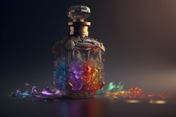 bottle of perfume created using AI Generative Technology