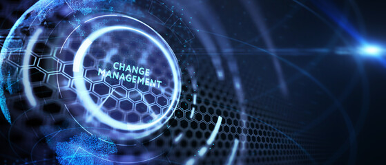 CHANGE MANAGEMENT, business concept. Business, Technology, Internet and network concept. 3d illustration