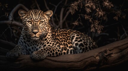 realistic leopard in the tree