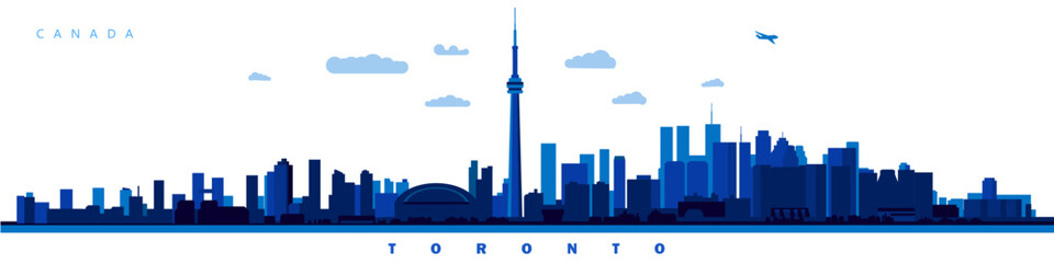 Landscape skyline of canadian toronto, Symbol buildings vector illustration.