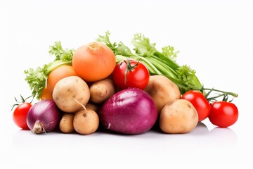 fresh vegetables on a white background