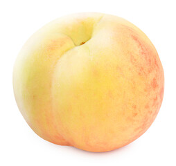 Pink Peach on White With clipping path, Peach fruit isolated on white background.