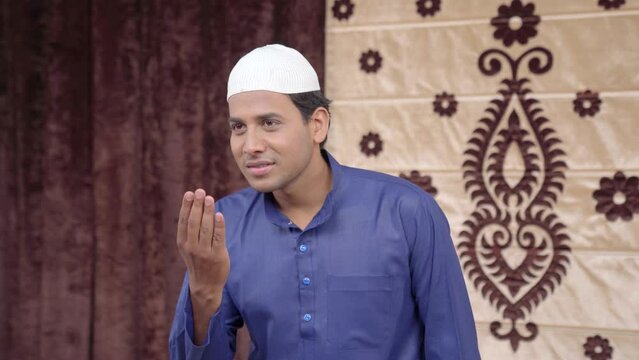 Indian muslim man doing greeting by Adaab