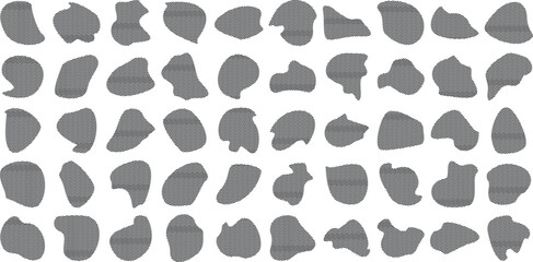 Hand Drawn Organic Shapes Liquid and fluid shape Black symbol Set 50