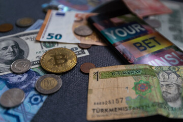 dollars and euros, smartphone with sports bet application