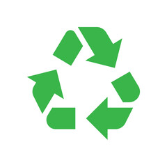 Vector green recycle symbol isolated on a white background. 