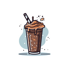 Chocolate Milkshake simple modern logo