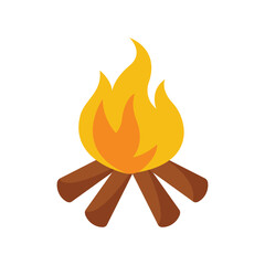 camp fire icon vector design template in white background