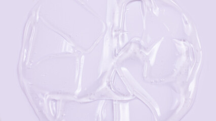 Cosmetic product texture, moisturizing lotion isolated on white background, squeezed out and smeared portion of skincare cream product testing. Close up
