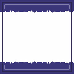 Obraz premium Frame or border. Blue and white background color with stripe line and circles, triangles and squares shapes.