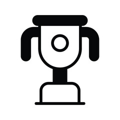Trophy icon with white background stock illustration