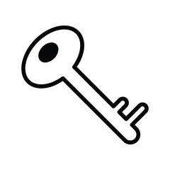 Key icon with white background stock illustration