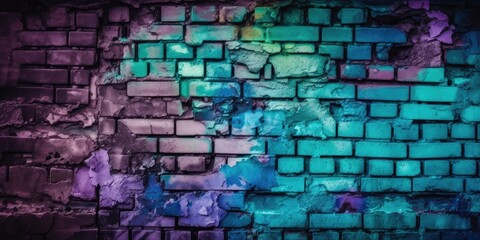 Colorful Grunge Brick Wall" ai generated