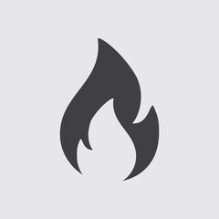 Simple solid fire or flame icon for your design.
