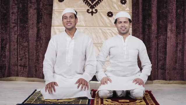 Indian muslim men greeting and doing Adab