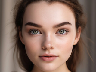 Obraz premium A Woman with a Subtle Barely There Makeup Look | Generative AI