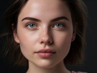 Fototapeta premium A Woman with Subtle No Makeup Look | Generative AI