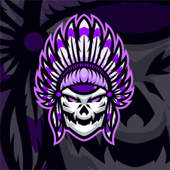 Monster indian logo mascot illustration premium vector