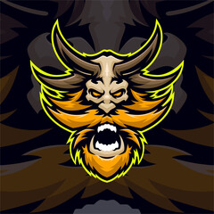 Monster logo mascot illustration premium vector