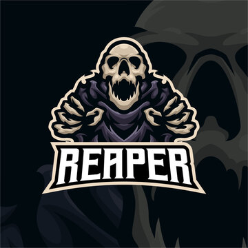 Reaper logo mascot illustration premium vector
