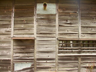 廃屋の古い板壁