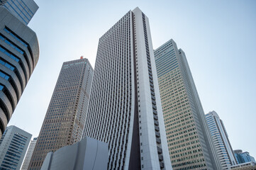 日本の高層ビルと青空