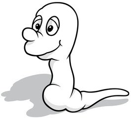 Drawing of a Funny Earthworm