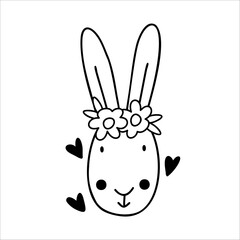 Cute Rabbit bunny SVG Cut File Design for Cricut and Silhouette.