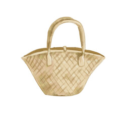 Vacation basket isolated on transparent 