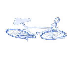 Realistic bike isolated on transparent background. 3d rendering - illustration