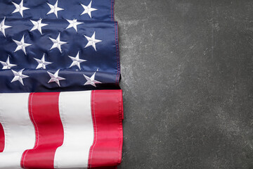Obraz premium USA flag on dark background. Memorial Day celebration