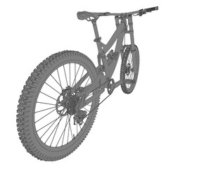 Realistic bike isolated on transparent background. 3d rendering - illustration