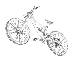 Obraz premium Realistic bike isolated on transparent background. 3d rendering - illustration