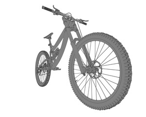 Obraz premium Realistic bike isolated on transparent background. 3d rendering - illustration