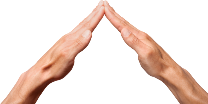 Hands in the shape of a roof