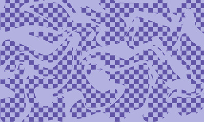 Trendy wavy background. Vector illustration of checkered wallpaper with optical illusion