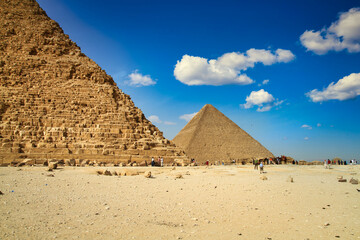 Fototapeta na wymiar Beautiful landscape with the Great Pyramid in Giza, Egypt