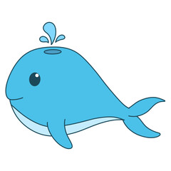 whale fish cartoon