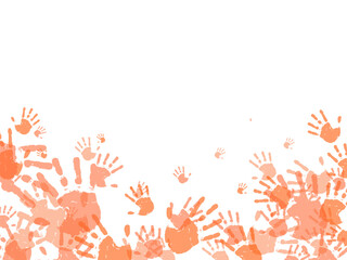 Hand Print vector background illustration with copy space 