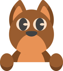 Cute Dog Hanging on a Board