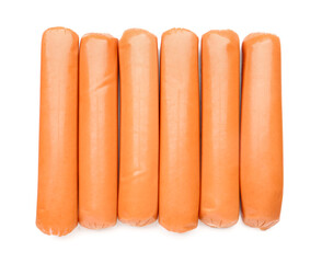 Tasty sausages isolated on white background