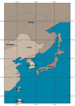 World map classic style grid latlong