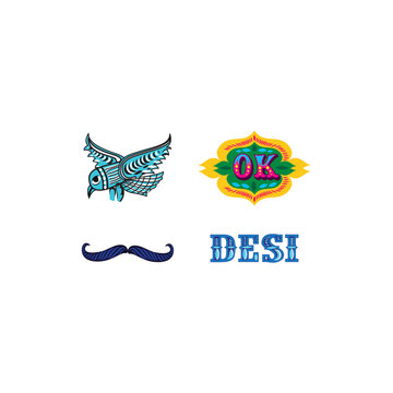decorative font and truck art element