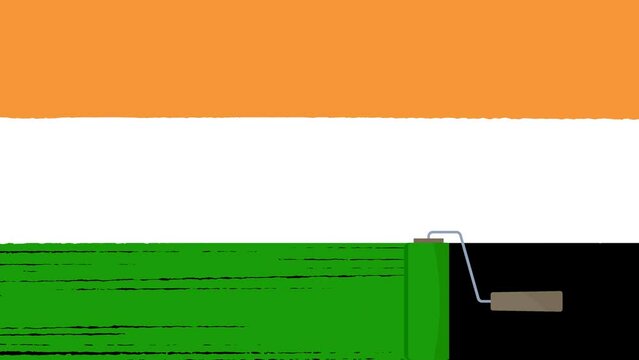 National flags transition, painted with roller