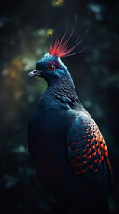 Obraz premium Victoria Crowned Pigeon HD Portrait, Bird Photography