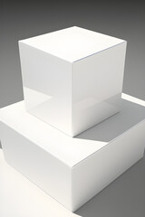 White boxes isolated on gray background. Generative AI