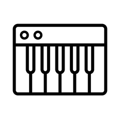 Piano icon vector. Synthesizer illustration sign. Music symbol. Keys logo.