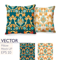 3d realistic pillow mockup set vector image