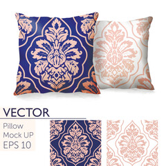 3d realistic pillow mockup set vector image