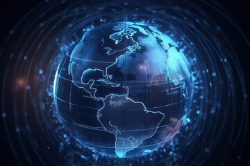 Obraz premium globe with communications satellite connections, generative ai